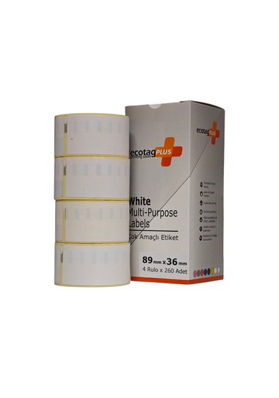 Ecotagplus Dymo Muadili Etiket - 89 Mm X 36 Mm - 4 X 260 Adet - Eko Paket - 99012 1
