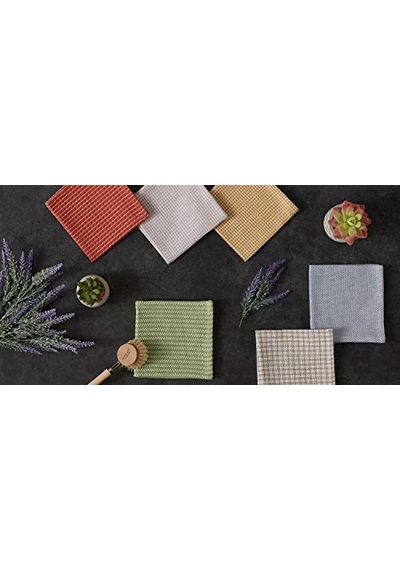 Kitchen Karışık Bulaşık Bezi Seti 12x12 Taş Yıkama Mavisi 5 Adet Çok Renkli