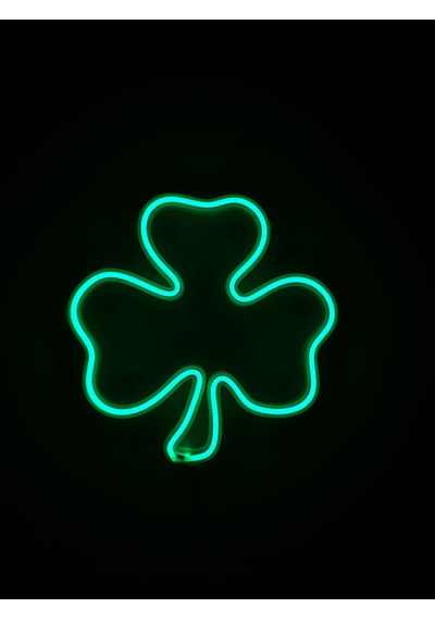 Dgrk 3d Özel Basım Filament Işıklı Tasarım Yonca Figürlü Neon Le