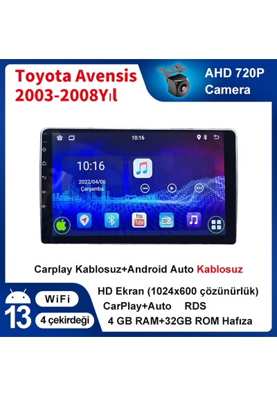 Toyota Avensıs 2003-2008 Yıl 4gb Ram 32gb Rom Carplay Multimedya