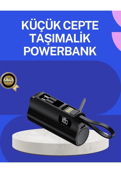 Pd 20w Hızlı Şarjlı Kablolu Kablosuz Kullanım Powerbank Açık