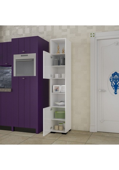 Organizer Raflı Banyo Dolabı Çok Amaçlı Dolap , Beyaz