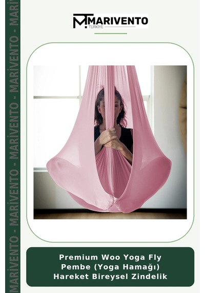Premium Woo Yoga Fly Pembe Yoga Hamağı Hareket Bireysel Zindelik