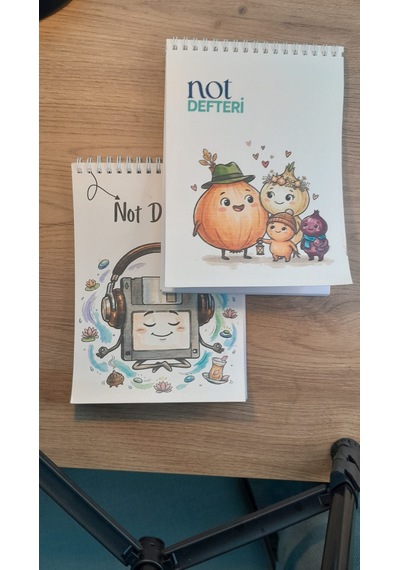 A5 Not Defteri Renkli Balkabağı Kapak Çizgisiz Defter 50 Yaprak 2'li Set Çok Renkli