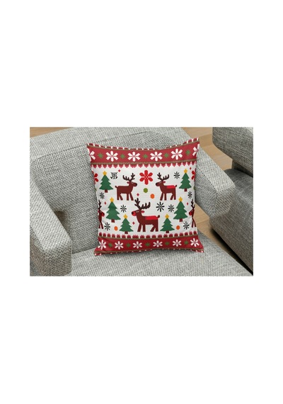 Owl Bag Yılbaşıyeni Yıl Serisi Vintage Noel Motifleri Desenli Tasarım Kare B0ş Yastık Kılıfı Çok Renkli