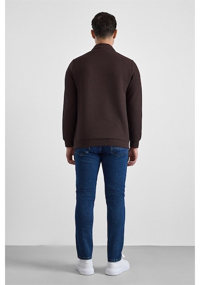 Süvari Koyu Kahve Regular Düz Fermuarlı Polo Yaka Sweatshirt Sw2013700028-kh9 Koyu Kahverengi Süvari Koyu Kahve Regular Düz Fermuarlı Polo Yaka Sweatshirt Sw2013700028-kh9 Koyu Kahverengi