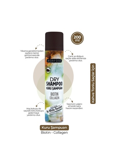 Morfose Kuru Şampuan Kahve Renkli Saçlar 200 Ml