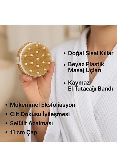 Doğal Sisal Vücut Fırçası Kuru Fırçalama & Peeling İçin Islak/kuru Kullanım Avuç İçi Masaj Ve Eksfoliasyon Fırçası Belirtilmemiş