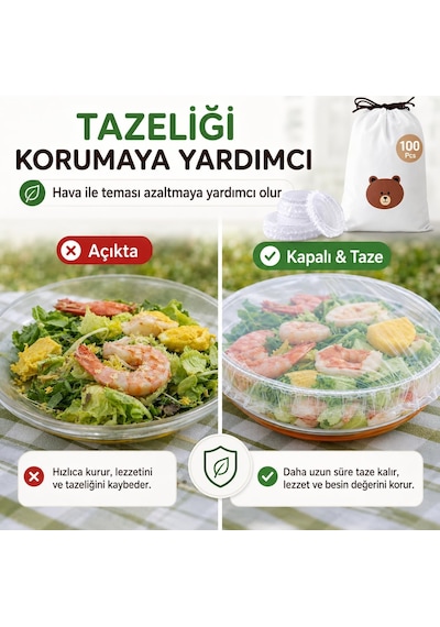 Lastikli Gıda Bonesi 100 Adet - Tek Kullanımlık Şeffaf Streç Bone - Tabak Tencere Kase Meyve Sebze Kapatma Örtüsü - Pratik Mutfak Saklama Koruyucu - Buzdolabı İçin Hijyenik - 20 X 20 Cm Beyaz - Çok Renkli Lastikli Gıda Bonesi 100 Adet - Tek Kullanımlık Şeffaf Streç Bone - Tabak Tencere Kase Meyve Sebze Kapatma Örtüsü - Pratik Mutfak Saklama Koruyucu - Buzdolabı İçin Hijyenik - 20 X 20 Cm Beyaz - Çok Renkli