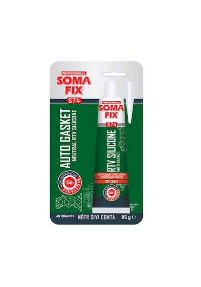 Somafix 85 Ml Nötr Antrasit Gri Tüp Rtv Silikon Sıvı Conta 350 ºc