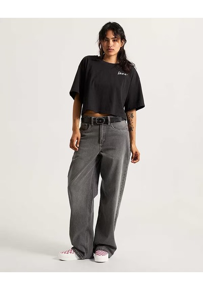 Vans Classic Script Kadın Siyah T-shirt - Vn000qdf