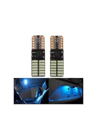 T10 Dipsiz Smd Park Ampulü 24 Ledli Buz Mavisi