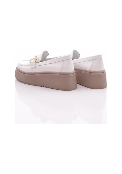 Mammamia D24ya-3055 Kadın Deri Loafer Ayakkabı D24YA-3055-R7263 Beyaz