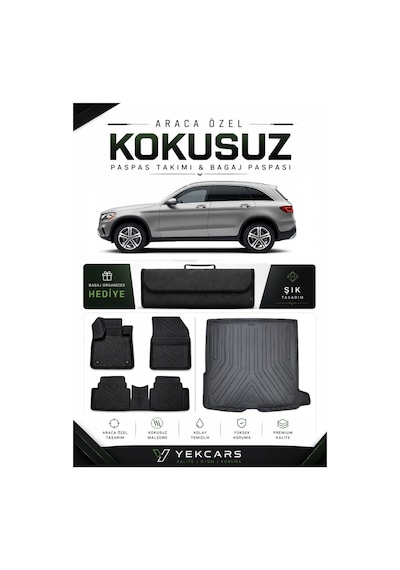 Mercedes Glc Suv 2020 Model Aracınıza Özel 4d Karbonlu Kauçuk Paspas Takımı Ve Bagaj Havuzu