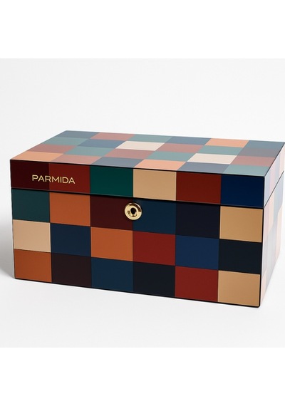 Parmida Dama Desenli Ahşap Sedir Humidor Puro Kutusu - Tr8819