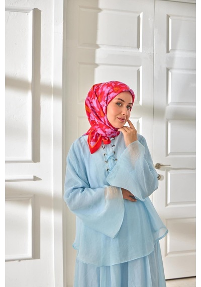 Silk Home Velora Eşarp 161001-35 Mercan, Turuncu, Lila, Kiremit