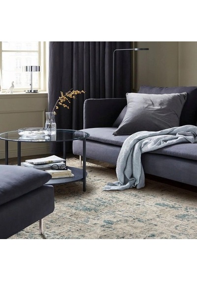 Ikea Skafterup Halı 160 X 235 Cm Bej - Mavi Bej-mavi