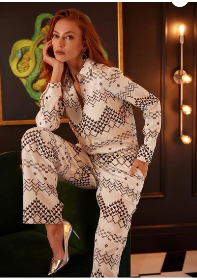 Elli2 Bride Mary Gold Pijama Set Açık Bej