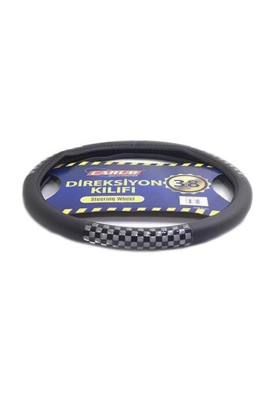 Carub Direksiyon Kılıfı 38cm Siyah Silver Dama Fosfor Siyah - Gümüş