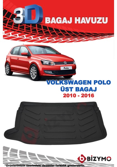 Volkswagen Polo Üst Zemin 2010-2016 3D Bagaj Havuzu Bizymo