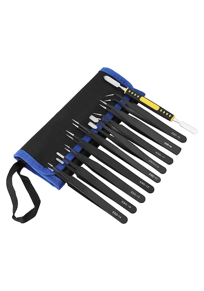 10 Parça Hassas Elektronik Tamir Cımbız Seti Anti-statik/anodize 10 Adetli Set