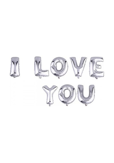 Parti Aksesuar I Love You Folyo Balon Gümüş Renk 35 Cm Çocuk