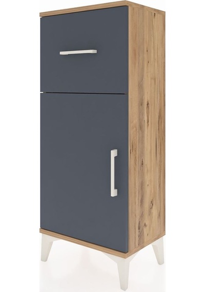 Arges Komodin Tek Raflı Tek Çekmeceli Tek Kapaklı 44x30x106 Çam-antrasit Atlas Çam