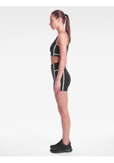 Koton Yüksek Bel Slim Fit Biyeli Spor Biker Tayt Siyah 7wak40003nk