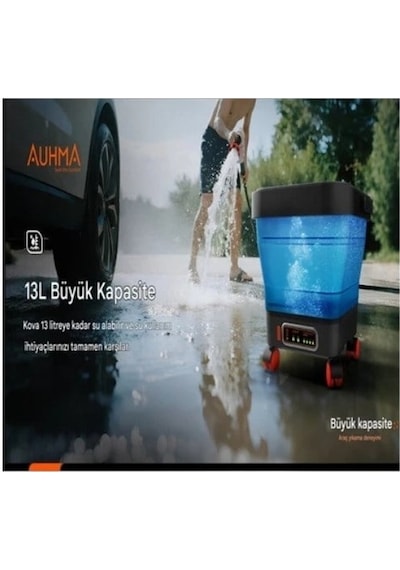 Auhma Acr-08 Katlanabilir Kovalı Basınçlı Araç Yıkama Makinesi 20.000 Mah Batarya 335 Psı Güç 16 Bar