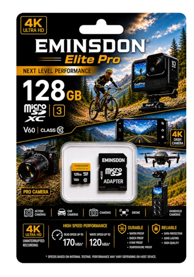 Elite Pro 128gb Hafıza Kartı 4k Drone Araç Aksiyon Telefon Ev Kamerasıyla Uyumlu