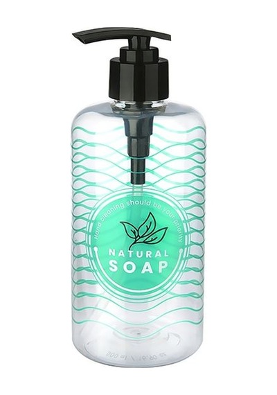 Şeffaf Sıvı Sabunluk Yuvarlak Plastik Pompalı 500 Ml Diğer
