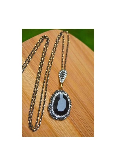Stoneage Rf03353 El Yapımı Siyah Taşlı Kadın Kolye Diğer