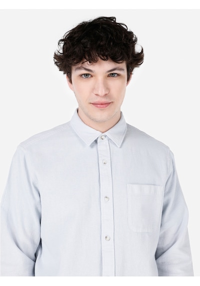Colin's Colins Normal Kesim Shirt Yaka Cepli Mavi Erkek Uzun Kol Gömlek Cl1069260 Cl1069260 Q1.v1 Lbl Açık Mavi