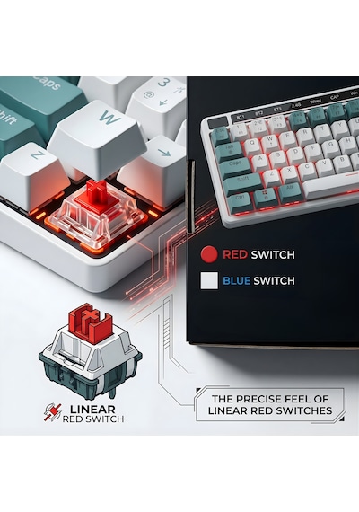 Gameagle 64 Tuşlu Rgb 3 Modlu Gaming Klavye Bluetooth + 2.4g + Type-c Şarjlı N-key Rollover, Anti Ghosting Oyuncu Klavyesi