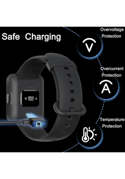 Caseonn Xiaomi Redmi Watch 2 Lite Manyetik Usb Hızlı Şarj Kablosu Siyah