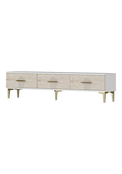Tsa1815bt İda Tv Sehpası Beyaz-traverten 180cm Beyaz - Traverten