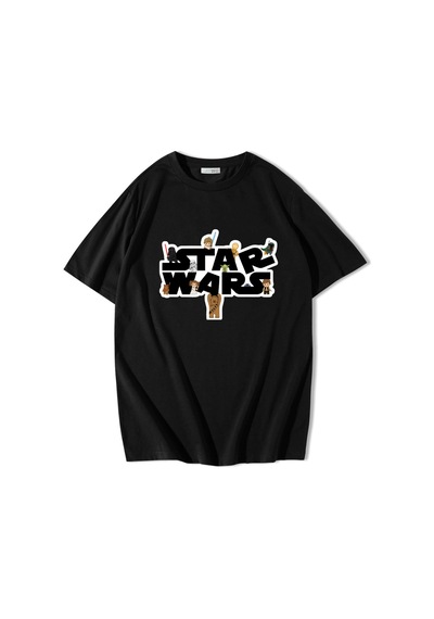 Brz Collectıon Brz Collection Unisex Oversize Star Wars T-shirt Siyah