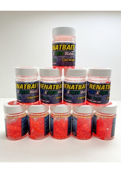 Renatbait 6mm Levrek Çipura Alabalık Özel Üretim Suni Yem 90 Adet Karides Kokulu