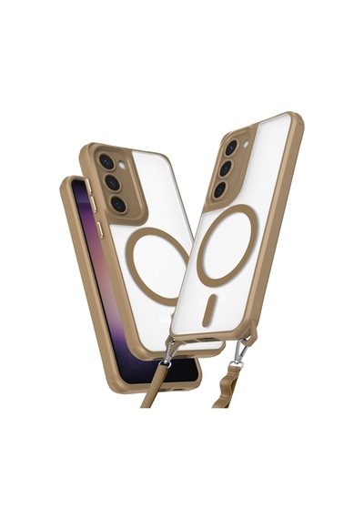 Galaxy Uyumlu S23 Kılıf Enka Magsafe Silikon Kılıf - Desert