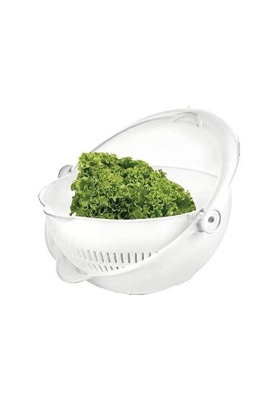 Lüks Plastik Süzgeç Dönerli Süzgeç 22CM Beyaz