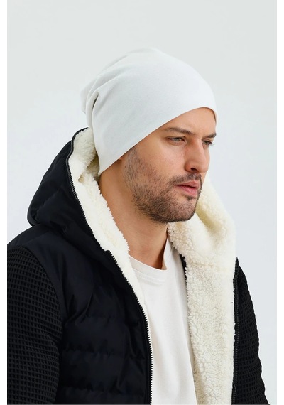 Erkek Termal %100 Pamuklu Soft 2 Stil 1 Arada Bere Premium Cuts Serisi - Standart / Beyaz Beyaz