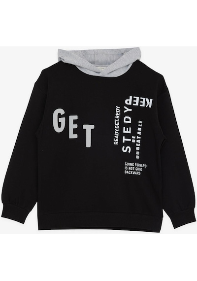 Breeze Girls & Boys Erkek Çocuk Sweatshirt Kapüşonlu Yazı Baskılı 8-14 Yaş, Siyah-siyah Siyah Breeze Girls & Boys Erkek Çocuk Sweatshirt Kapüşonlu Yazı Baskılı 8-14 Yaş, Siyah-siyah Siyah