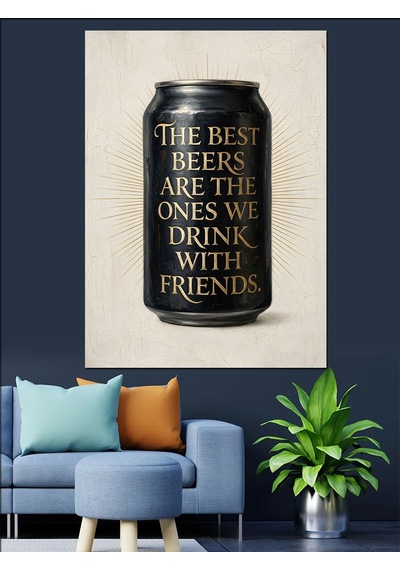 The Best Beers Siyah Kutu Dekoratif Kanvas - Mdf Ahşap Tablo