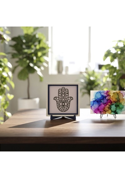 Hamsa Motifli Zarif Dekoratif Obje, Yaşam Alanınızı Zenginleştiren Modern Aksesuar 10x10 Cm