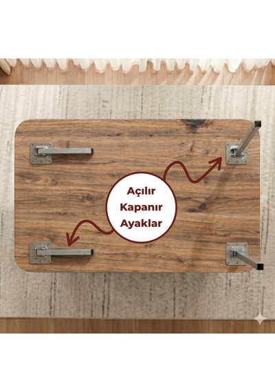Ahşap Renk Oval Kenarlı Katlanabilir Yer Sofrası Ve Yemek Masası 119x69 Cm Metal Ayaklı 6 Kişilik Masa Ceviz Ahşap Renk Oval Kenarlı Katlanabilir Yer Sofrası Ve Yemek Masası 119x69 Cm Metal Ayaklı 6 Kişilik Masa Ceviz