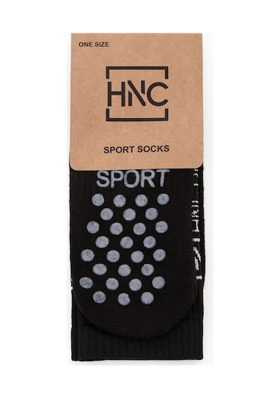 Hnc Sport 2'li Siyah Kaydırmaz Silikonlu Taban Nefes Alan Premium Futbol Fitness Koşu Sporcu Çorap