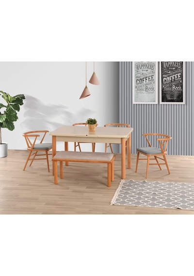 Uyar Cappuccino 1 Adet Bohem Bench 4 Adet Londra Sandalye 160+30 Uyar Cappuccino 1 Adet Bohem Bench 4 Adet Londra Sandalye 160+30