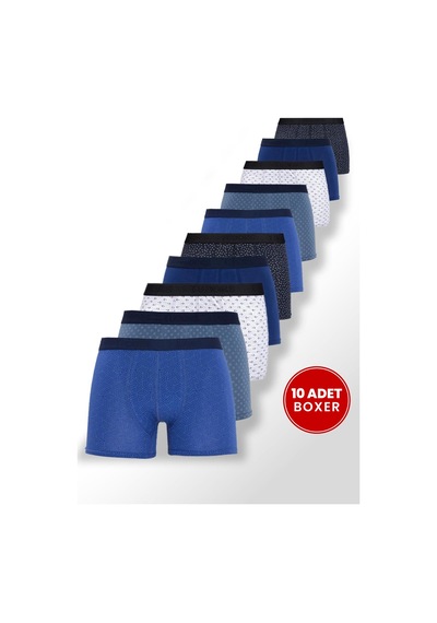 Tudors Erkek 10'lu Likralı Pamuklu Esnek Kumaş Premium Seri Boxer-41927 Çok Renkli Tudors Erkek 10'lu Likralı Pamuklu Esnek Kumaş Premium Seri Boxer-41927 Çok Renkli