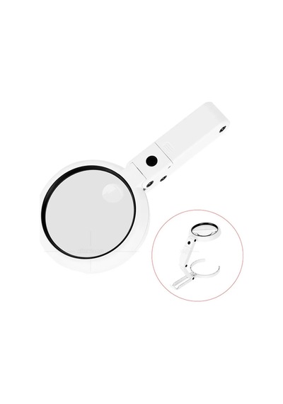 Usb Şarj Edilebilir Katlanabilir 3.5-10x Büyüteç 8 Ledli Masa Ve Eliçin Taşınabilir Büyüteç Fs90rc Diğer