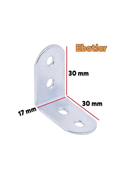 Mobilya Duvar Dolap Raf Köşe Bağlantı Sabitleme L Demir Köşebent Metal Gönye 30x30x17 Mm 10 Adet Diğer